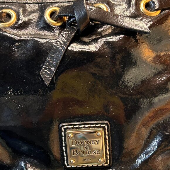 Dooney & Bourke Small Black Patent Leather Bag #H-6 - Picture 2 of 7